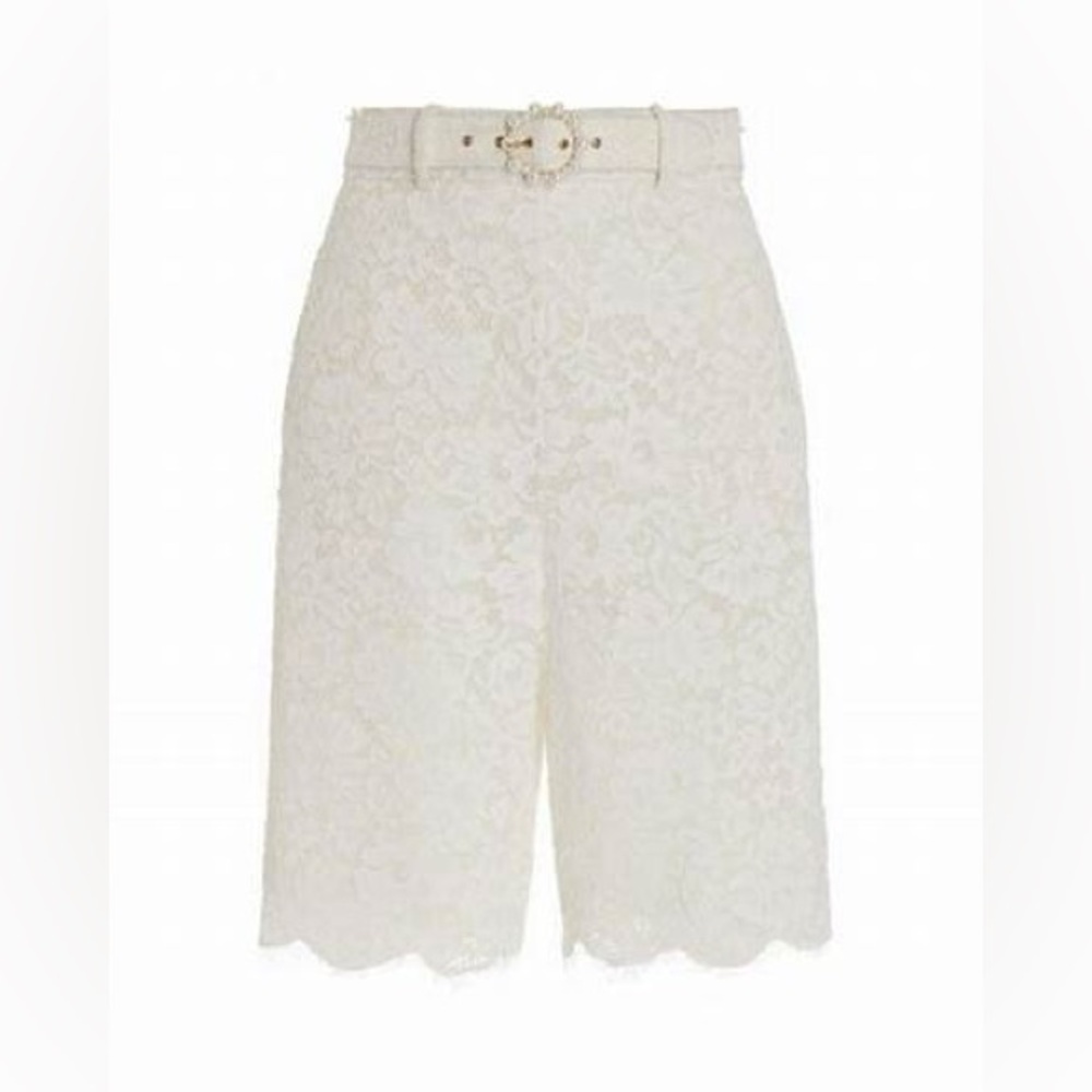 ZIMMERMANN White Ivory High Tide Ling Line Above The Knee Shorts AU 1 US 4 6 NWT